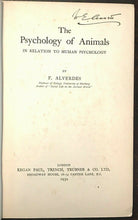 PSYCHOLOGY OF ANIMALS - Alverdes, 1st Ed 1932 - SOCIAL INSTINCT ANIMAL BEHAVIOR