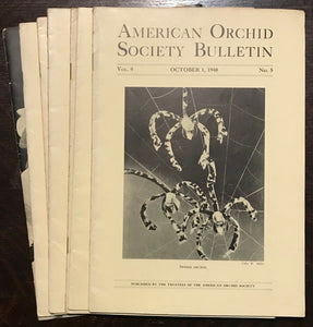 AMERICAN ORCHID SOCIETY BULLETIN, Original 1940-1941 Issues - LOT OF 7 Journals