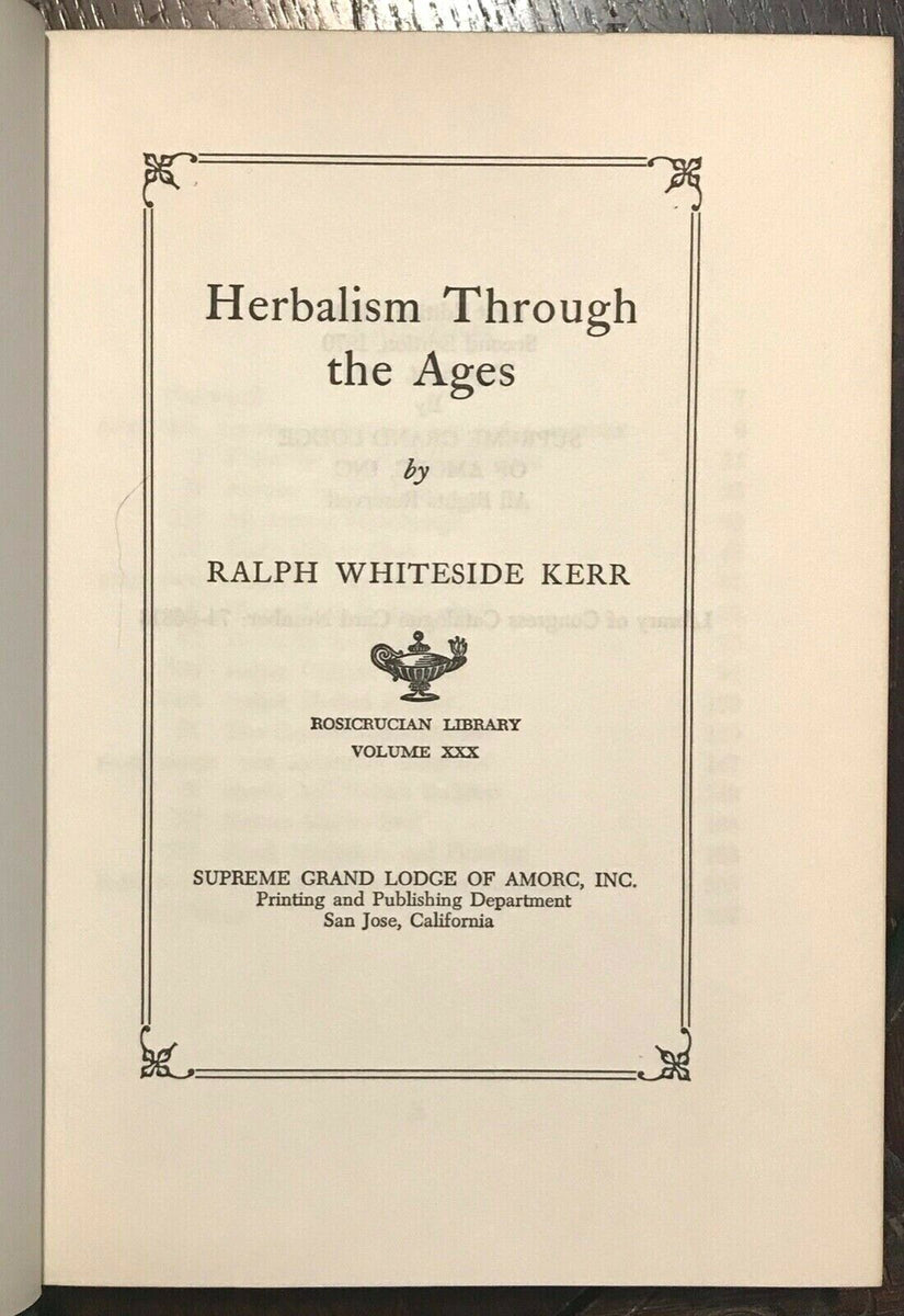 HERBALISM THROUGH THE AGES - Kerr, 1990 - NATURE NATURAL HEALING HERBA ...