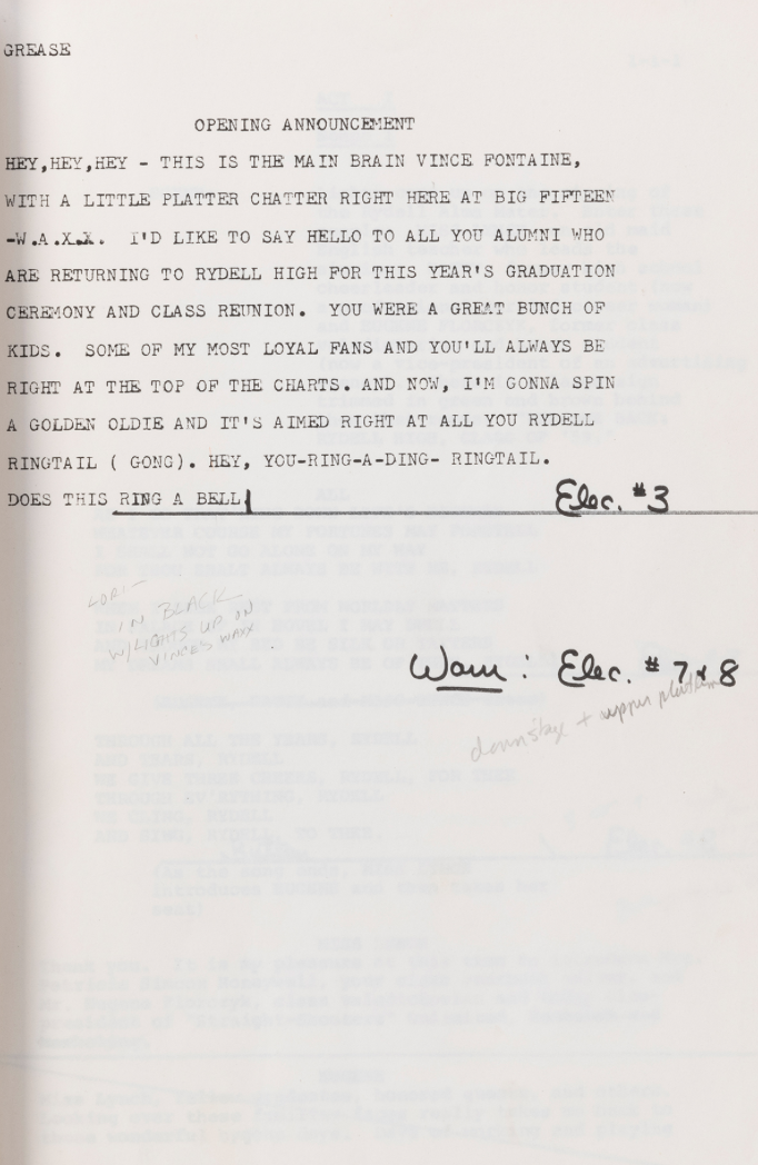 ORIGINAL BROADWAY "GREASE" SCRIPT 1970 First Release of Theatre Play