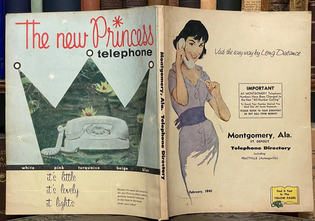 1961 MONTGOMERY ALABAMA TELEPHONE DIRECTORY BELL TELEPHONE ADVER