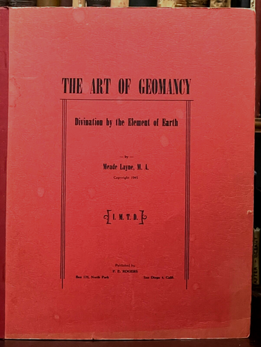 ART OF GEOMANCY - Meade Layne, 1st 1945 - EARTH DIVINATION PROPHECY OCCULT