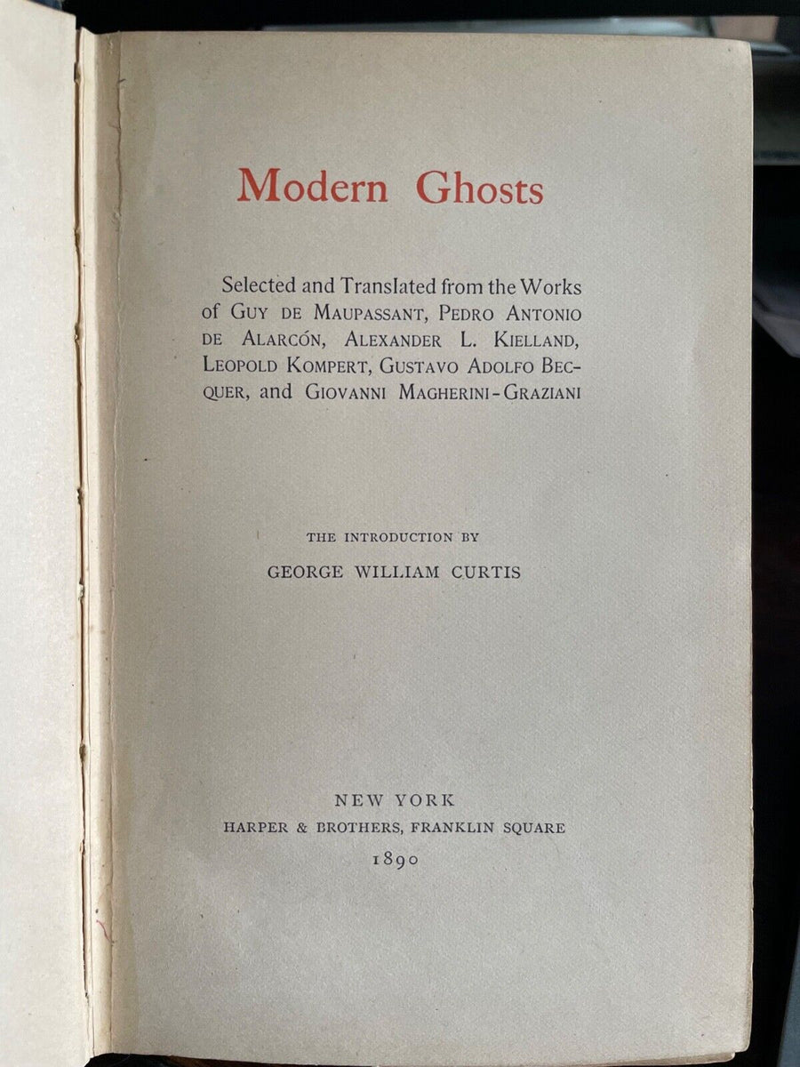 MODERN GHOSTS Curtis, 1st 1890 FAMOUS GHOST OCCULT LITERATURE STOR