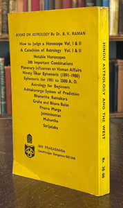 HINDU ASTROLOGY AND THE WEST - Raman, 1985 - INDIAN AND AMERICAN ASTROLOGERS
