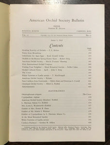 AMERICAN ORCHID SOCIETY BULLETIN, Original 1943 Issues - LOT OF 6 Journals