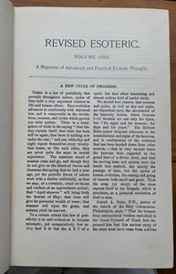 REVISED ESOTERIC - 2 Vols, 1917 - OCCULT, ALCHEMY, ASTROLOGY, SOUL, DIVINATION