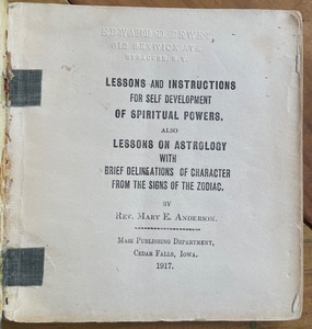 LESSONS FOR DEVELOPMENT OF SPIRITUAL POWERS - 1st 1917 - SCARCE ASTROLOGY OCCULT