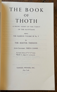 BOOK OF THOTH EGYPTIAN TAROT - Aleister Crowley, 1978 - MAGICK DIVINATION OCCULT