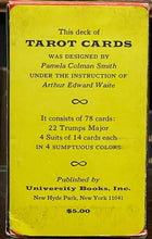 UNUSED 1960s Vintage SMITH-WAITE TAROT CARD DECK - UNIVERSITY BOOKS, PINK ANKHS