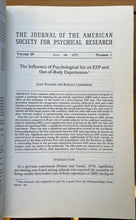 1975 JOURNAL OF AMERICAN SOCIETY FOR PSYCHICAL RESEARCH ASPR - OUT OF BODY, OBE