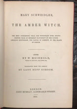 1844 - THE AMBER WITCH - WILHELM MEINHOLD, 1st - WITCH TRIALS WITCHCRAFT HOAXES