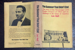 SIGNED - THE SUMMER THAT DIDN'T END - Len Holt, 1st 1965 - CIVIL RIGHTS, SOUTH