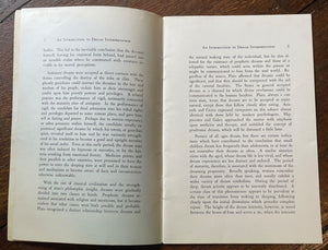 INTRODUCTION TO DREAM INTERPRETATION - Manly P. Hall, 1955 - DREAMS SYMBOLS