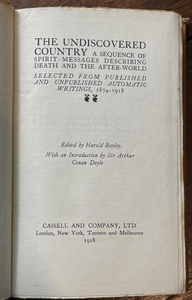 SPIRIT MESSAGES DESCRIBING DEATH & THE AFTERLIFE - 1918 - A.C. DOYLE, SPIRITS