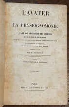 LA PHYSIOGNOMONIE - Lavater, 1830 - PHRENOLOGY, PHYSIOGNOMY, ILLUSTRATED PLATES