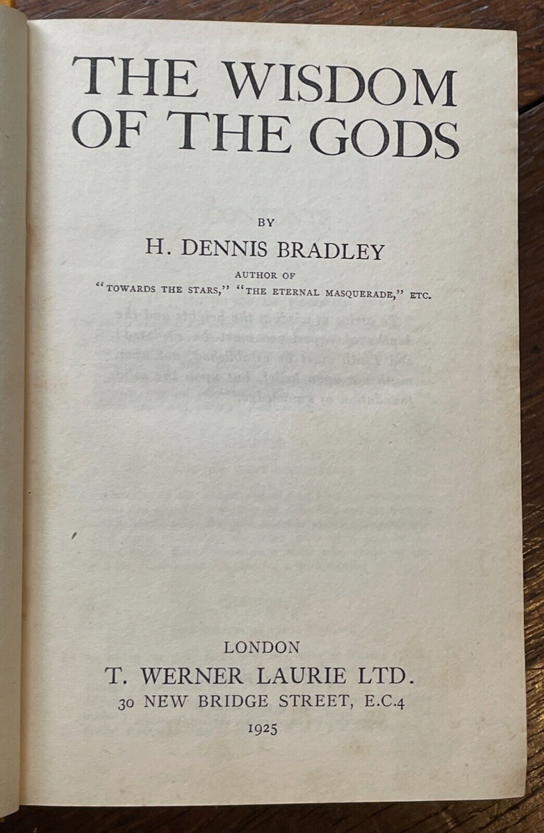 WISDOM OF THE GODS - Bradley, 1st 1925 - SPIRIT MEDIUMS SEANCE OCCULT ...