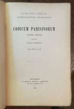 SIGNED - CATALOGUS CODICUM ASTROLOGORUM GRAECORUM (CCAG) - 1st 1912 - ASTROLOGY