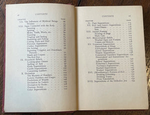 SIGNS, OMENS AND SUPERSTITIONS - 1st 1918 - DIVINATION, MAGICK, FOLKLORE, LUCK