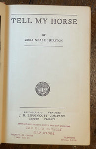 TELL MY HORSE - Zora Neale Hurston, 1st Ed/1st Print 1938, VOODOO MAGICK ZOMBIES