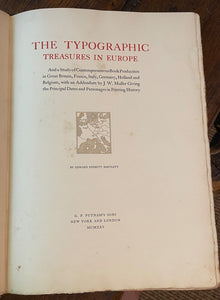 TYPOGRAPHIC TREASURES IN EUROPE - Bartlett, Ltd Ed #585, 1925 - BOOKS PRINTING