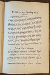 1928 - SPIRITUALIST MANUAL - MEDIUMSHIP, GHOSTS, SPIRITS, COMMUNICATION, OCCULT