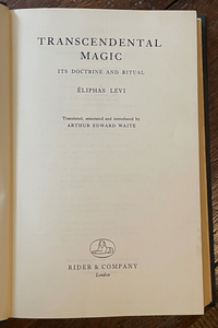 TRANSCENDENTAL MAGIC - Eliphas Levi, 1958 - RITUALS MAGICK OCCULT GRIMOIRE