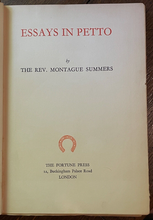 ESSAYS IN PETTO - Montague Summers, 1st 1928 - GOTHIC ROMANCE LITERATURE