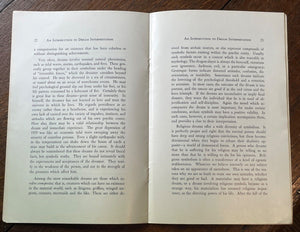 INTRODUCTION TO DREAM INTERPRETATION - Manly P. Hall, 1955 - DREAMS SYMBOLS