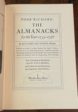 POOR RICHARD: THE ALMANACKS 1733-1758 - Easton Press, 1965 - BEN FRANKLIN