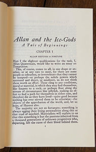 ALLAN AND THE ICE-GODS - Arno Press, 1st 1927/1976 - ALLAN QUATERMAIN, ICE AGE