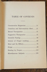 OCCULT AND DRUGLESS THERAPEUTICS - 1st 1924 - SOUL, SPIRITS, VEGETARIAN, HEALTH