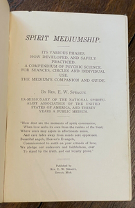 SPIRIT MEDIUMSHIP: HOW TO DEVELOP IT - 1912 CONJURE SPIRITS AFTERLIFE POSSESSION