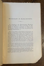 SUPPLEMENTARY NOTES ON WITCHCRAFT - Moore, 1st 1884 - MASSACHUSETTS WITCH TRIALS