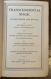 TRANSCENDENTAL MAGIC - Eliphas Levi, 1910 - RITUALS MAGICK OCCULT GRIMOIRE