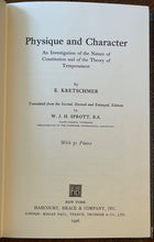 PHYSIQUE & CHARACTER - Kretschmer,  Ltd & 1st Ed, 1990  - PSYCHOLOGY, PHRENOLOGY