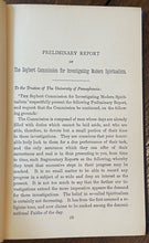 THE SEYBERT COMMISSION ON SPIRITUALISM - 1st 1887 - SPIRITS SUPERNATURAL EVENTS