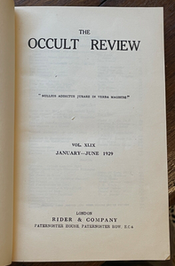 THE OCCULT REVIEW - Vol 49, 6 Issues 1929 - DIVINATION ALCHEMY MAGICK GHOSTS