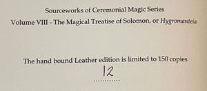 MAGICAL TREATISE OF SOLOMON - Deluxe Leather, Ltd & Numbered Ed, 2011 - GRIMOIRE