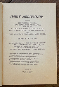 SPIRIT MEDIUMSHIP: HOW TO DEVELOP IT - 1912 CONJURE SPIRITS AFTERLIFE POSSESSION