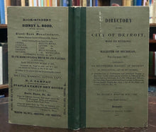 DIRECTORY OF THE CITY OF DETROIT WITH ITS ENVIRONS (1837) - 1st Reprint Ed, 1937