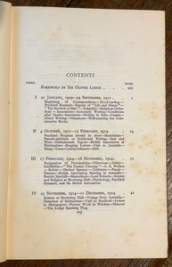 LETTERS FROM SIR OLIVER LODGE: PSYCHICAL & SCIENTIFIC - Hill, 1st 1932 - OCCULT