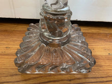 ANTIQUE HOBNAIL & BARLEY TWIST - PINK & CLEAR GLASS OIL Table LAMP, Electrified