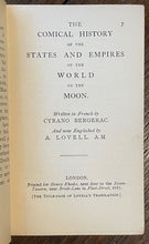 1899 - VOYAGE TO THE MOON - de Bergerac FANTASY SCIENCE SATIRE RELIGIOUS BELIEFS