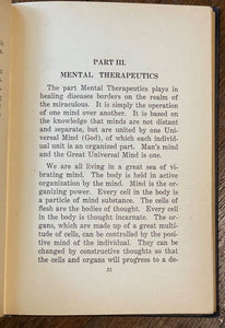 OCCULT AND DRUGLESS THERAPEUTICS - 1st 1924 - SOUL, SPIRITS, VEGETARIAN, HEALTH