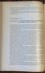 1929 - INTERNATIONAL SPIRITUALIST CONGRESS REPORT - SPIRITS, PSYCHIC PHENOMENA