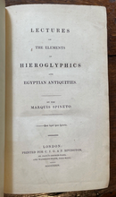 LECTURES ON THE ELEMENTS OF HIEROGLYPHICS - Spineto, 1st 1829 - ANCIENT EGYPT