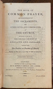 BOOK OF COMMON PRAYER - 1809 - FINE LEATHER BINDING, CHURCH OF ENGLAND, BIBLE