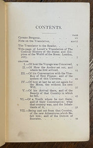 1899 - VOYAGE TO THE MOON - de Bergerac FANTASY SCIENCE SATIRE RELIGIOUS BELIEFS