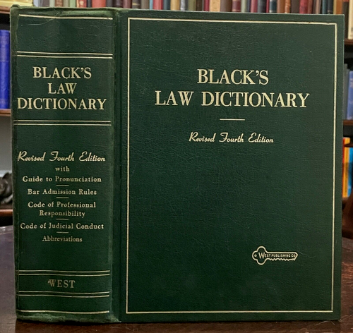 BLACK'S LAW DICTIONARY WITH PRONUNCIATION GUIDE - 4th Edition, 1968