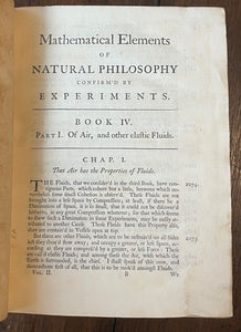 MATHEMATICAL ELEMENTS OF NATURAL PHILOSOPHY - s'Gravesande, 1747 NEWTON, PHYSICS